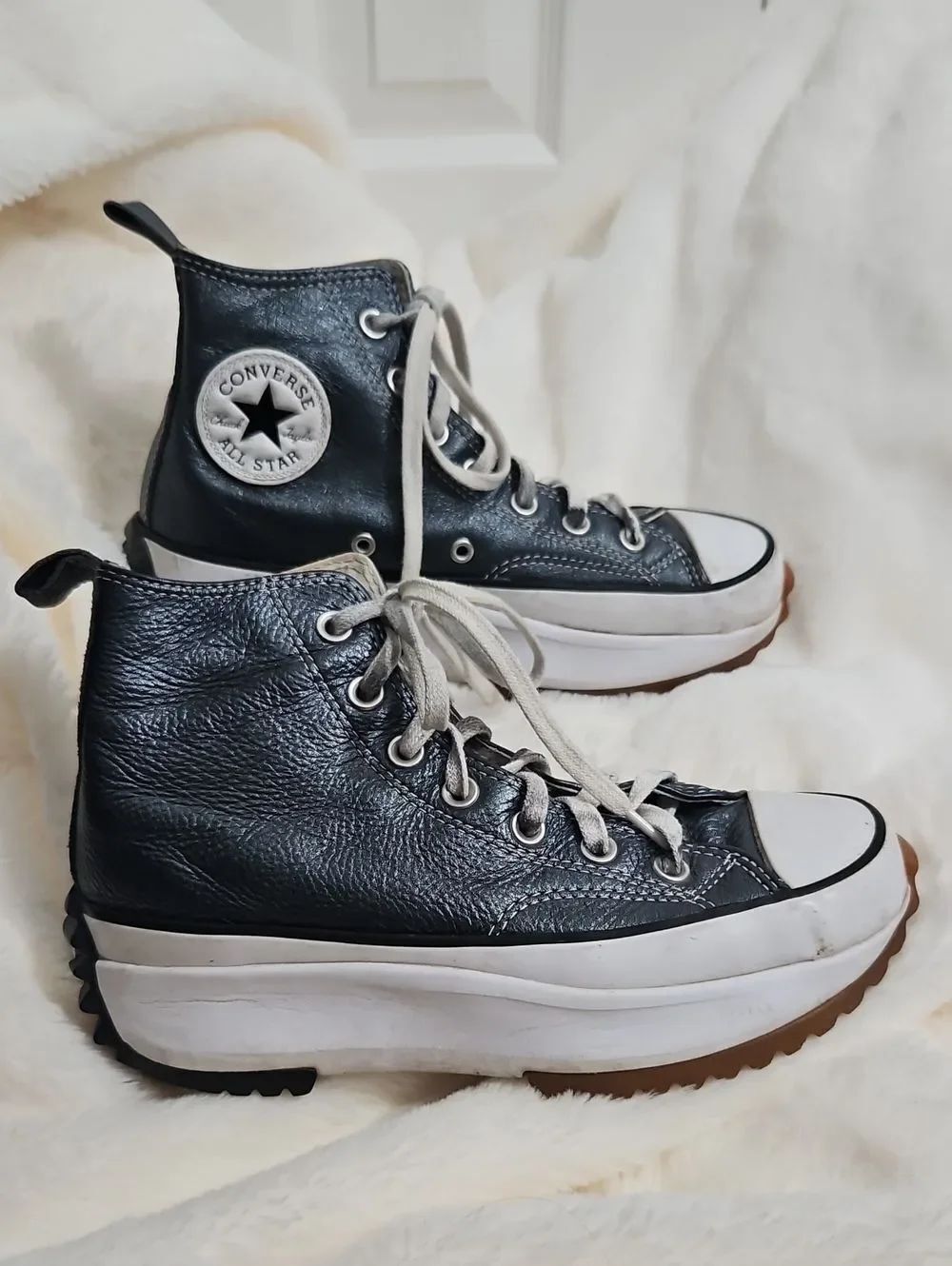 Converse Run Star Hike Platform High Top Sneakers Metallic Gunmetal
